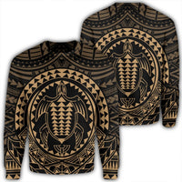 Hawaiian Kakau Honu Arc Polynesian Gold Sweatshirt - AH Unisex Black - Polynesian Pride