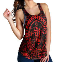 Hawaiian Kakau Honu Arc Polynesian Red Racerback Tank - AH - Polynesian Pride