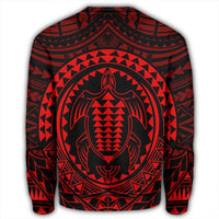 Hawaiian Kakau Honu Arc Polynesian Red Sweatshirt - AH - Polynesian Pride