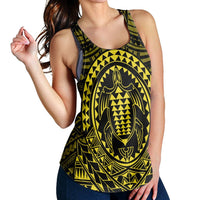 Hawaiian Kakau Honu Arc Polynesian Yellow Racerback Tank - AH - Polynesian Pride