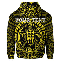 Custom Hawaiian Kakau Honu Arc Polynesian Yellow Hoodie - Polynesian Pride