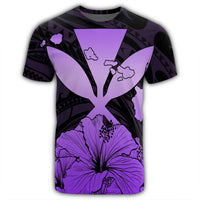 Hawaiian Kanaka T Shirt Hibiscus Polynesian Love Violet - Polynesian Pride