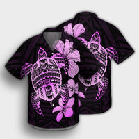 Hawaiian Kanaka Hibiscus Plumeria Mix Polynesian Turtle Hawaiian Shirt - Pink - AH - Polynesian Pride