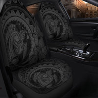 Hawaiian Kanaka Honu Map Hibiscus Globular Polynesian Gray Car Seat Covers - AH - Polynesian Pride
