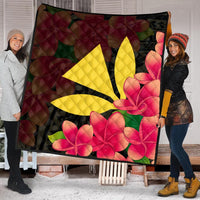 Hawaiian Kanaka Plumeria Polynesian Premium Quilts - AH - Polynesian Pride
