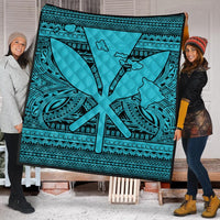 Hawaiian Kanaka Polynesian Tribal Premium Quilts Reggae Color Blue AH - Polynesian Pride