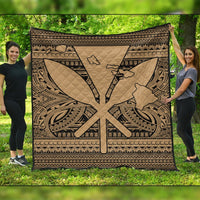 Hawaiian Kanaka Polynesian Tribal Premium Quilts Reggae Color Gold AH Black - Polynesian Pride