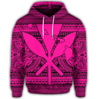 Hawaiian Kanaka Polynesian Hoodie Tribal Reggae Color Pink - Polynesian Pride