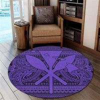 Hawaiian Kanaka Polynesian Tribal Round Carpet Reggae Color Purple AH - Polynesian Pride