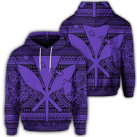 Hawaiian Kanaka Polynesian Hoodie Tribal Reggae Color Purple Unisex Art - Polynesian Pride