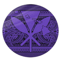 Hawaiian Kanaka Polynesian Tribal Round Carpet Reggae Color Purple AH Round Carpet Luxurious Plush - Polynesian Pride