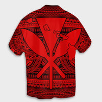 Hawaiian Kanaka Polynesian Tribal Hawaiian Shirt Reggae Color Red AH - Polynesian Pride