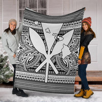 Hawaiian Kanaka Polynesian Tribal Premium Blankets Reggae Color White AH - Polynesian Pride