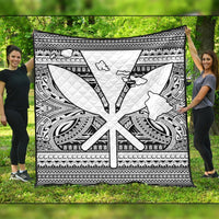Hawaiian Kanaka Polynesian Tribal Premium Quilts Reggae Color White AH Black - Polynesian Pride