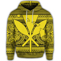 Hawaiian Kanaka Polynesian Hoodie Tribal Reggae Color Yellow - Polynesian Pride