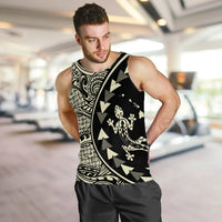 Hawaiian Map Gecko Tattoo Kakau Polynesian Tank Top Beige AH - Polynesian Pride