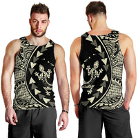 Hawaiian Map Gecko Tattoo Kakau Polynesian Tank Top Beige AH - Polynesian Pride