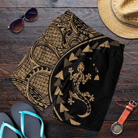 Hawaiian Map Gecko Tattoo Kakau Polynesian Men's Shorts Gold AH Art - Polynesian Pride