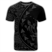 Hawaiian Map Gecko Tattoo Kakau Polynesian T Shirt Gray - Polynesian Pride