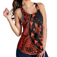 Hawaiian Map Gecko Tattoo Kakau Polynesian Racerback Tank Orange AH - Polynesian Pride