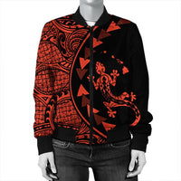 Hawaiian Map Gecko Tattoo Kakau Polynesian Bomber Jacket Orange AH - Polynesian Pride