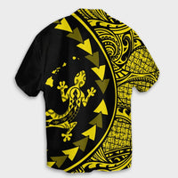 Hawaiian Map Gecko Tattoo Kakau Polynesian Hawaiian Shirt Yellow AH - Polynesian Pride