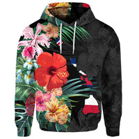 Custom Hawaiian Map Hawaii Flag Hibiscus Polynesian Hoodie - Polynesian Pride