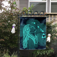 Hawaiian Map Heart Hula Girl Hibiscus Turquoise Polynesian Flag - AH - Polynesian Pride