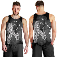 Hawaiian Map Heart Hula Girl Hibiscus White Polynesian Tank Top - AH - Polynesian Pride