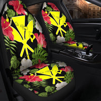 Hawaiian Map Heart Kanaka Hibiscus Polynesian Car Seat Covers - AH - Polynesian Pride