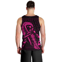 Hawaiian Map Heart Ribbon Cancer Hibiscus Pink Polynesian Tank Top - AH - Polynesian Pride