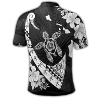Hawaiian Map Hibiscus Turtle Fish Hook Polynesian Polo Shirt - Polynesian Pride