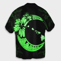 Hawaiian Map Hibiscus Turtle Polynesian Moon Hawaiian Shirt Green - AH - Polynesian Pride