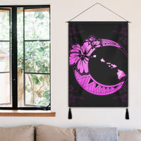 Hawaiian Map Hibiscus Turtle Polynesian Moon Hanging Poster Pink - AH - Polynesian Pride
