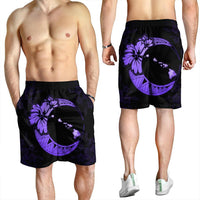 Hawaiian Map Hibiscus Turtle Polynesian Moon Men's Shorts Purple - AH - Polynesian Pride