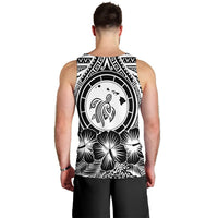 Hawaiian Map Honu Hibiscus Tropic White Polynesian Tank Top - AH - Polynesian Pride