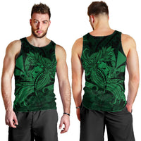 Hawaiian Map Hula Girl Hibiscus Kanaka Polynesian Tank Top - Green - AH - Polynesian Pride