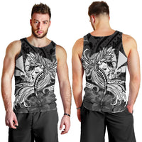 Hawaiian Map Hula Girl Hibiscus Kanaka Polynesian Tank Top - White - AH - Polynesian Pride