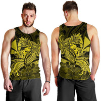 Hawaiian Map Hula Girl Hibiscus Kanaka Polynesian Tank Top - Yellow - AH - Polynesian Pride