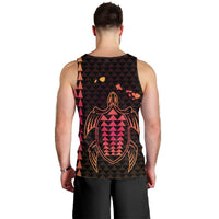 Hawaiian Map Kakau Turtle Polynesian Tank Top - Orange - AH - Polynesian Pride
