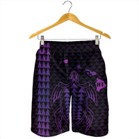 Hawaiian Map Kakau Turtle Polynesian Men's Shorts - Purple - AH - Polynesian Pride