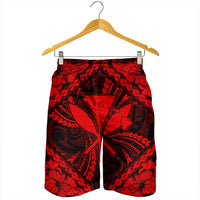 Hawaiian Map Kanaka Hibiscus Red Polynesian Men's Shorts - AH - Polynesian Pride