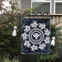 Hawaiian Map Kanaka Turtles Circle Style White Polynesian Flag - AH - Polynesian Pride