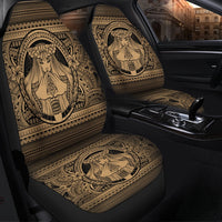 Hawaiian Map Madame Pele Mauna Kea Plumeria Polynesian Car Seat Covers Gold AH - Polynesian Pride
