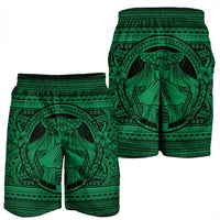 Hawaiian Map Madame Pele Mauna Kea Plumeria Polynesian Men's Shorts Green AH - Polynesian Pride