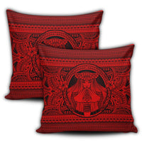 Hawaiian Map Madame Pele Mauna Kea Plumeria Polynesian Pillow Covers Red AH - Polynesian Pride