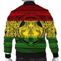 Hawaiian Map Madame Pele Mauna Kea Plumeria Polynesian Bomber Jacket Reggae AH - Polynesian Pride