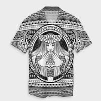 Hawaiian Map Madame Pele Mauna Kea Plumeria Polynesian Hawaiian Shirt White AH Unisex Black - Polynesian Pride