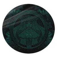 Hawaiian Map Madame Pele Polynesian Round Carpet Dark Green AH Round Carpet Luxurious Plush - Polynesian Pride