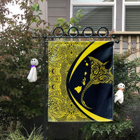 Hawaiian Map Manta Ray Polynesian Flag - Yellow - Circle Style - AH - Polynesian Pride